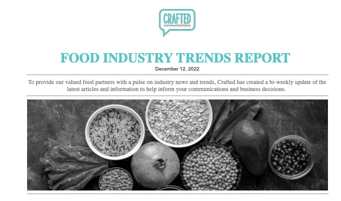 Crafted Food Industry Trends Report: Dec. 12, 2022